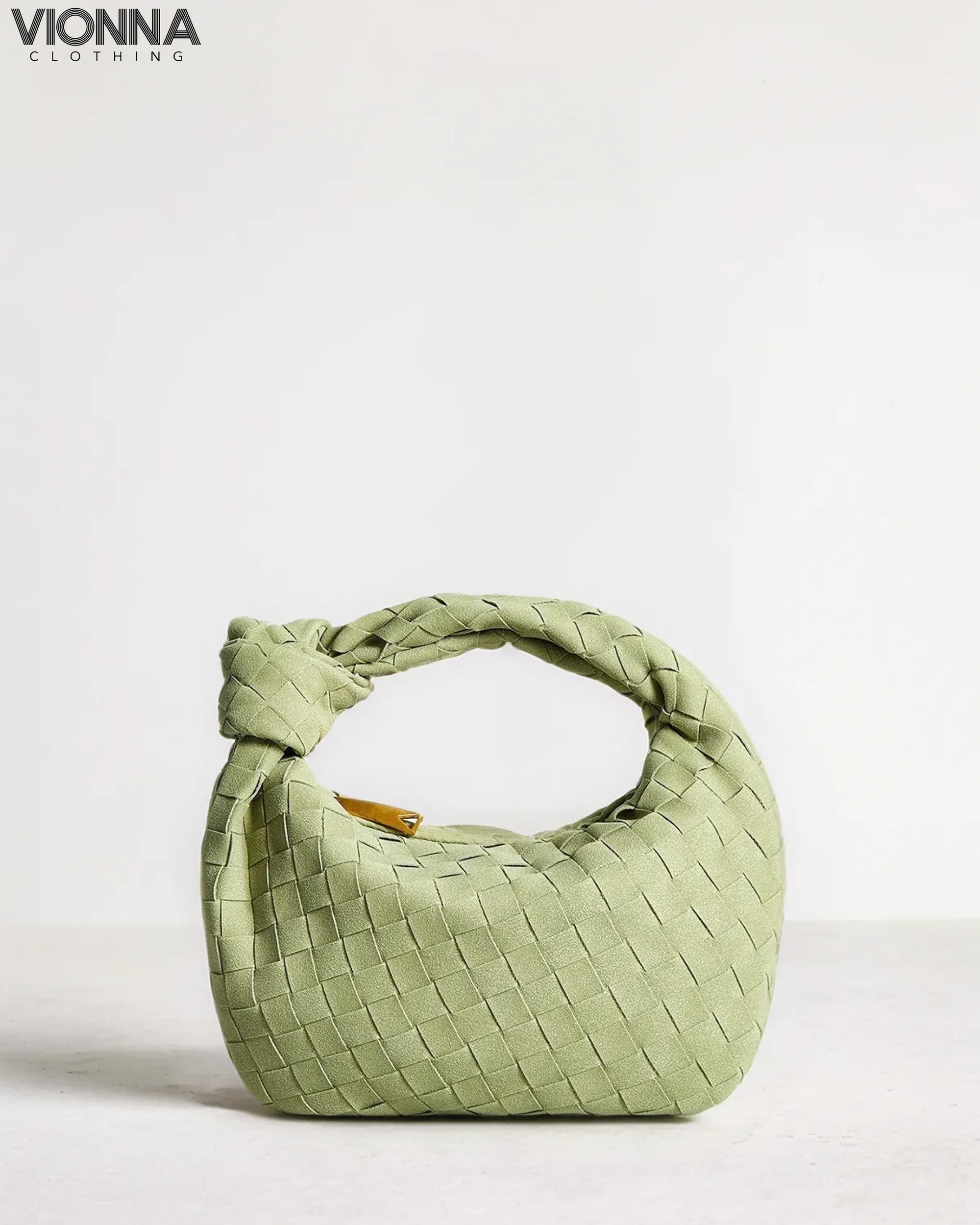 Ophelia sac tissé noué vert clair
