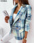 Rowena - Blazer à carreaux bleu clair / S Blazers