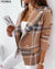 Rowena - Blazer à carreaux Marron clair / S Blazers