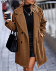 Sally - Manteau fourreau en laine tendance / Manteau Xs