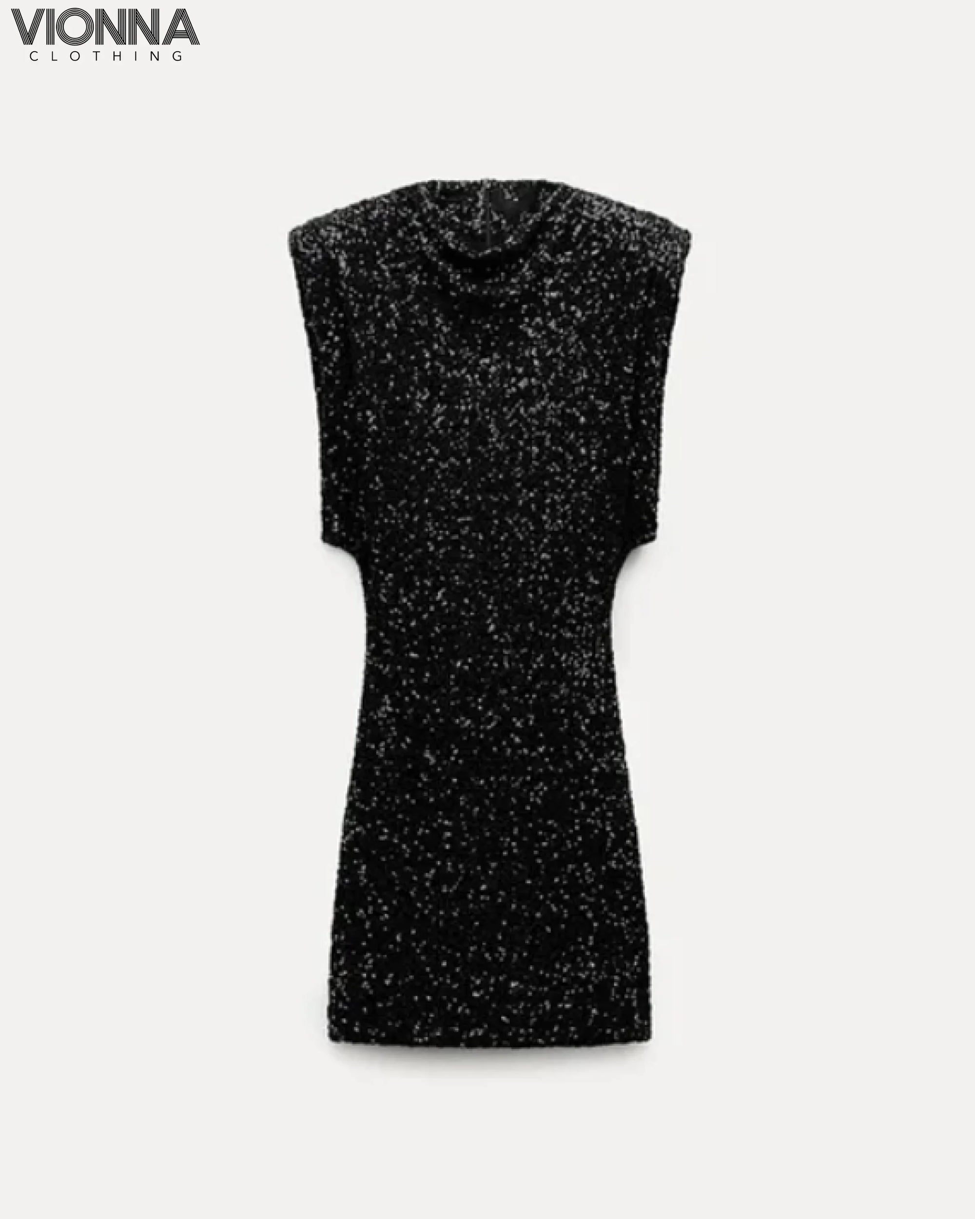 Selina - Robe à paillettes Noir / Xs