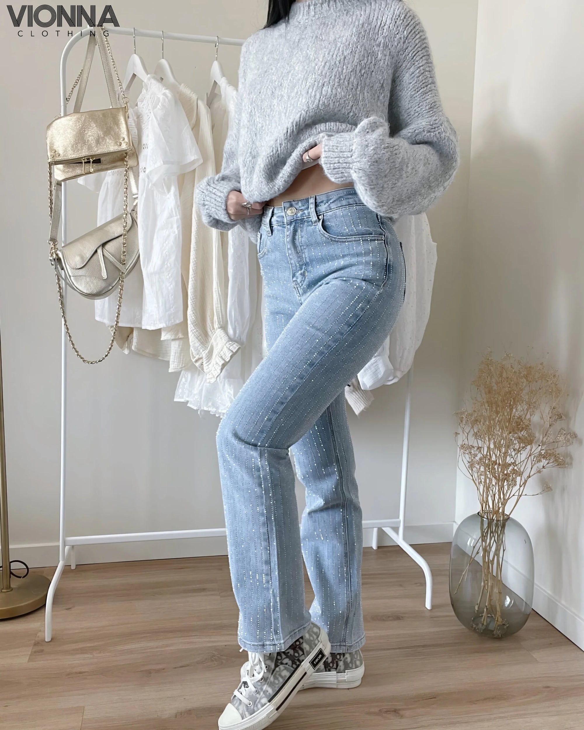 Jeans d'été à paillettes