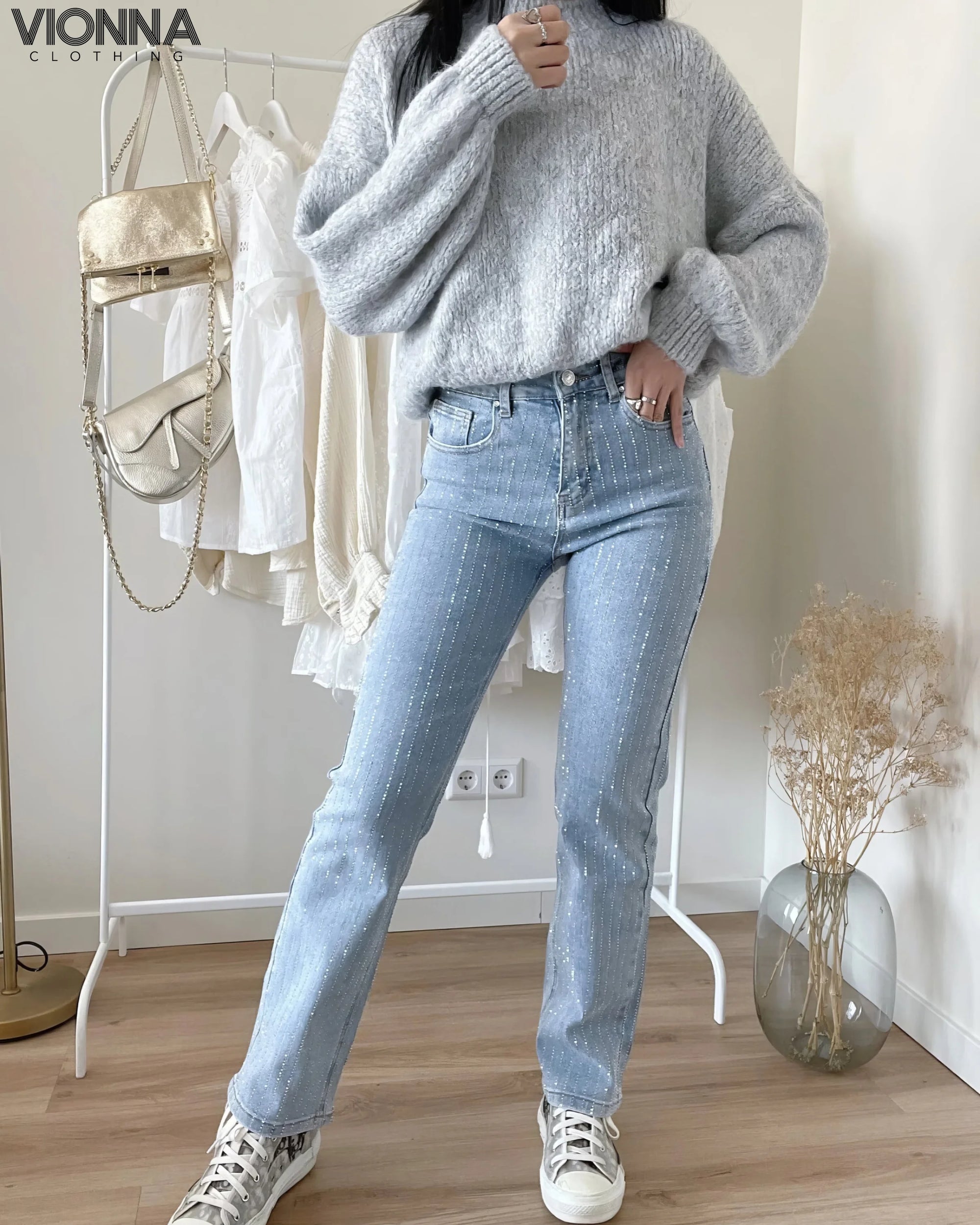 Jeans d'été à paillettes