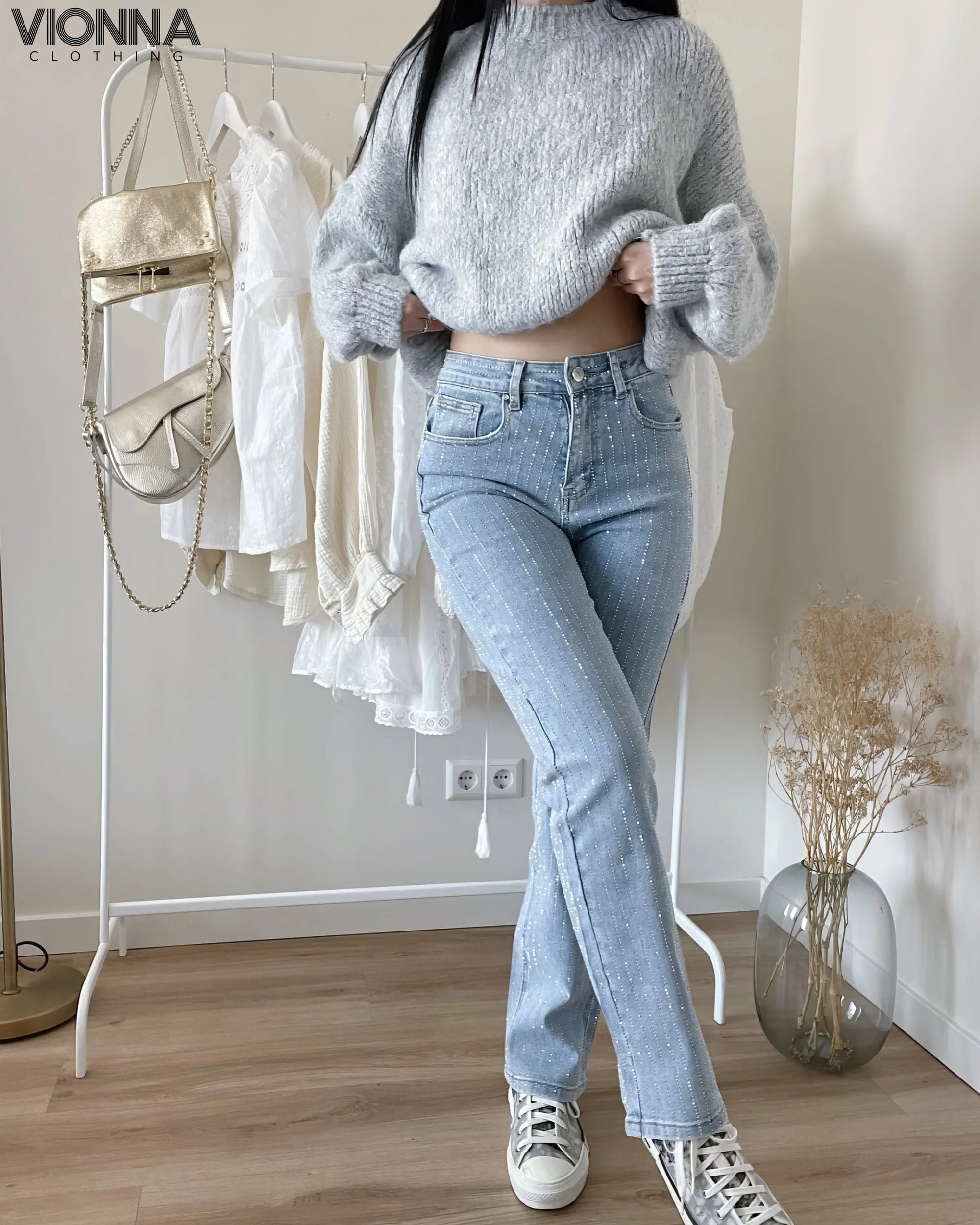 Jeans d'été à paillettes