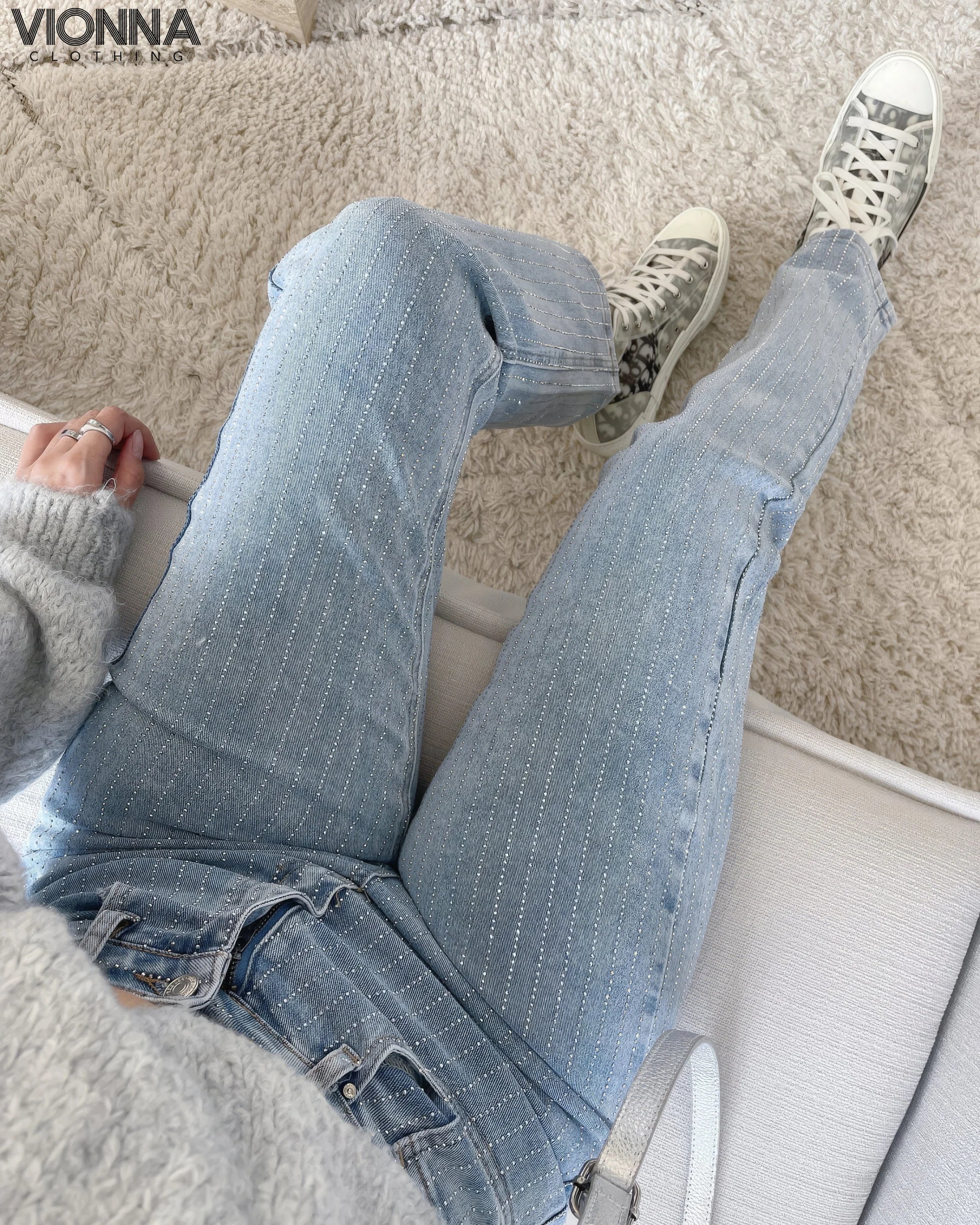 Jeans d'été à paillettes