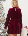 Robe élégante en velours à manches longues | Velours Vêtements et accessoires élégants et confortables >