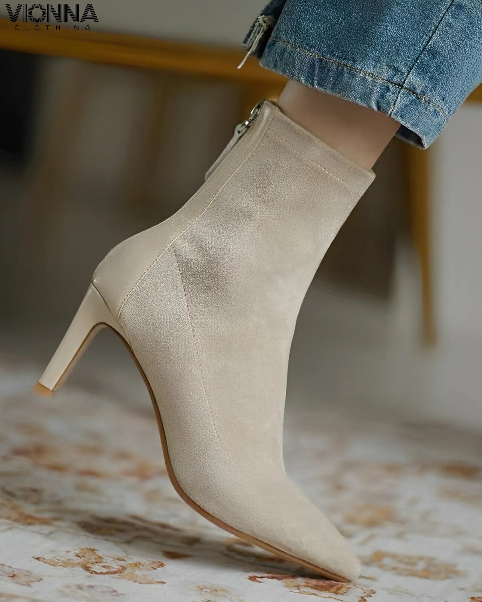 Vivienne - Stijlvolle Laarzen Voor Dames Beige / 34